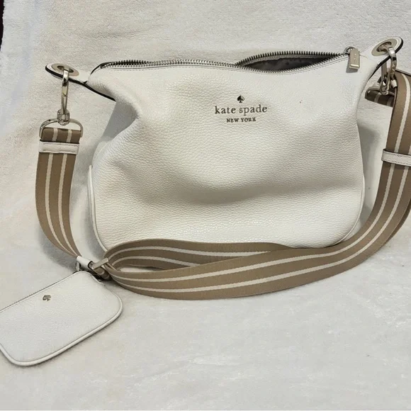 Kate Spade White and Tan Shoulder Bag with Minimalist Design - Picture 1 of 7